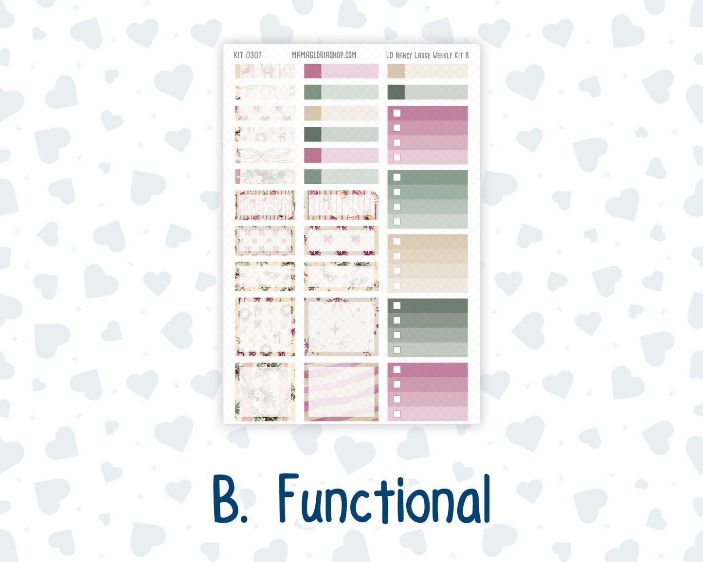 Kit 0307 - Laurel Denise The Nancy Planner Large - Weekly Kit - December - Velvet Hearth