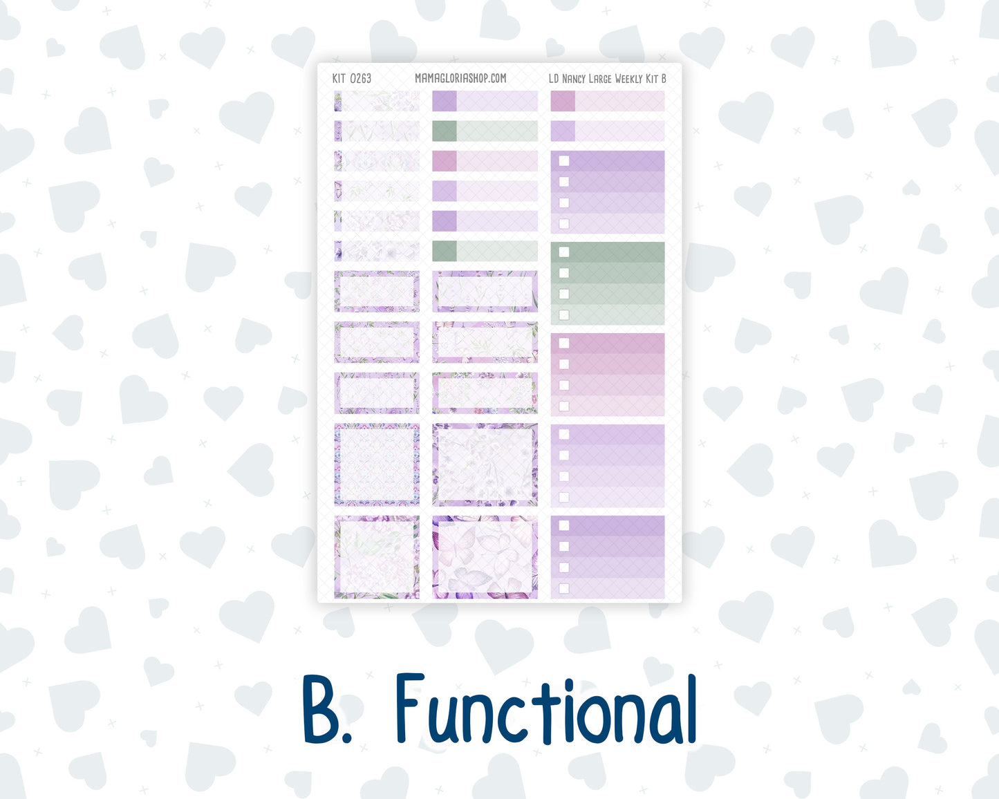 Kit 0263 - Laurel Denise The Nancy Planner Large - Weekly Kit - April - Lavender Drift