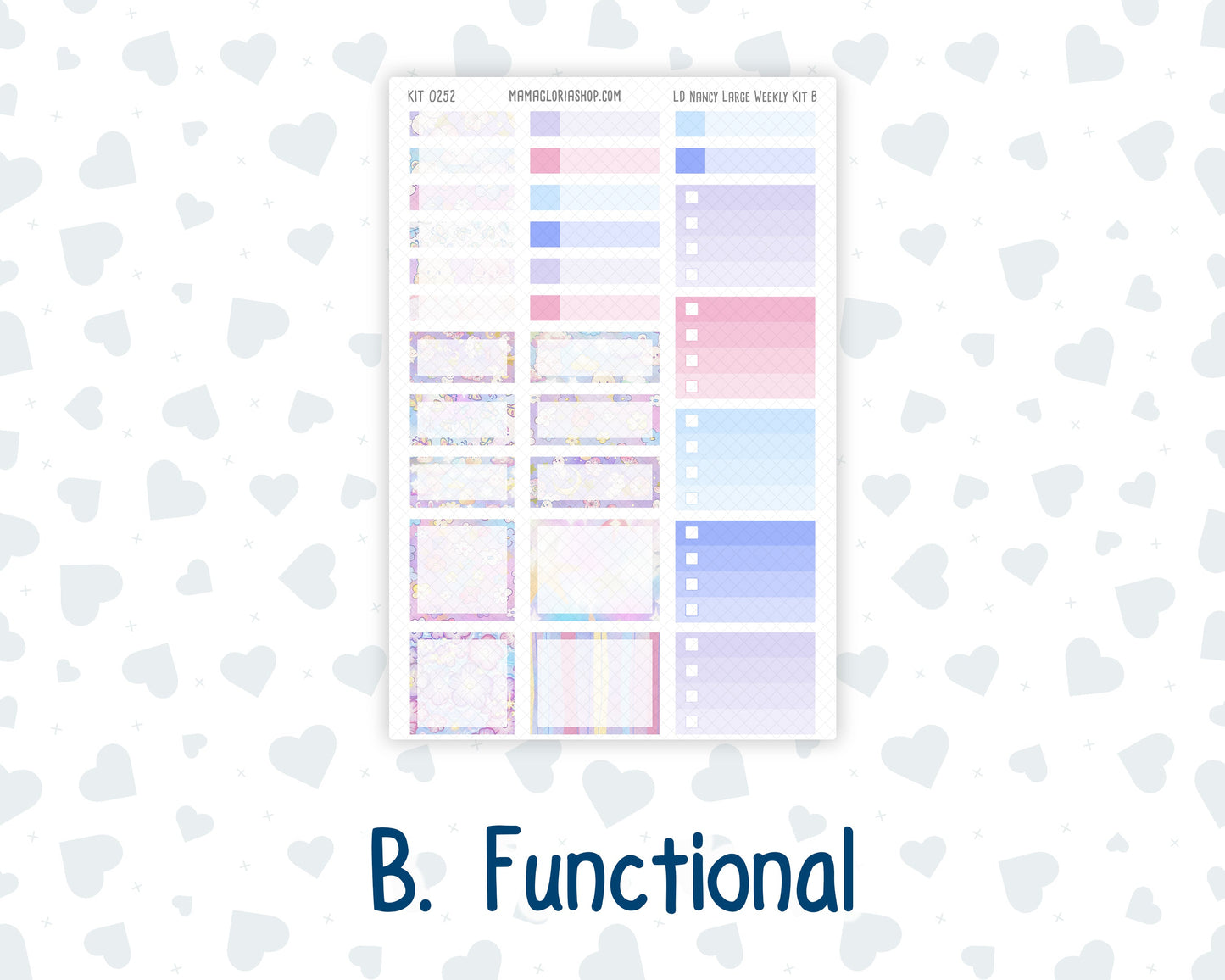 Kit 0252 - Laurel Denise The Nancy Planner Large - Weekly Kit - February - Tokyo Candy Cloud