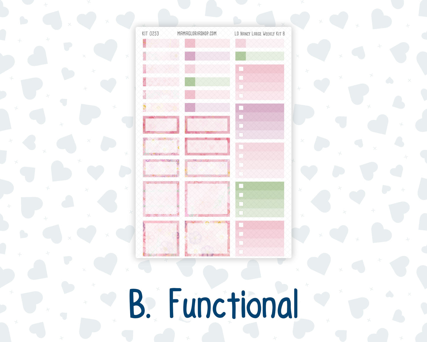 Kit 0253 - Laurel Denise The Nancy Planner Large - Weekly Kit - February - Rosy Daydreams