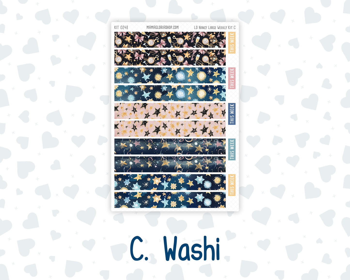 Kit 0248 - Laurel Denise The Nancy Planner Large - Weekly Kit - January - Midnight Countdown