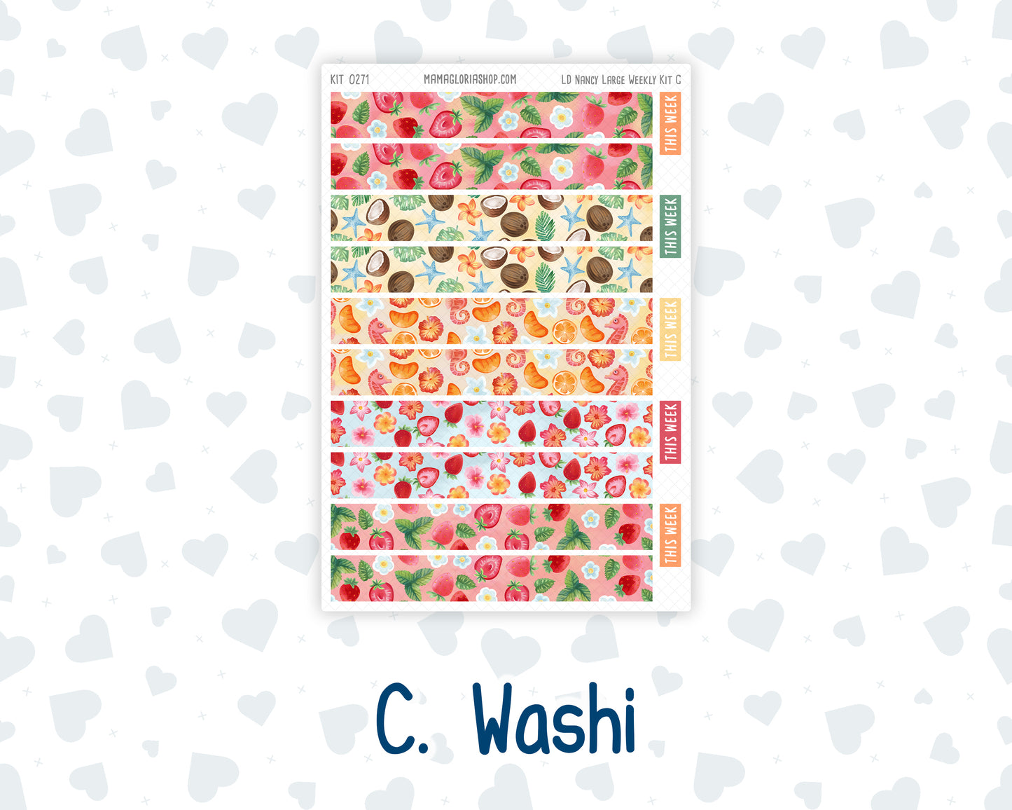 Kit 0271 - Laurel Denise The Nancy Planner Large - Weekly Kit - June - Strawberry Shore