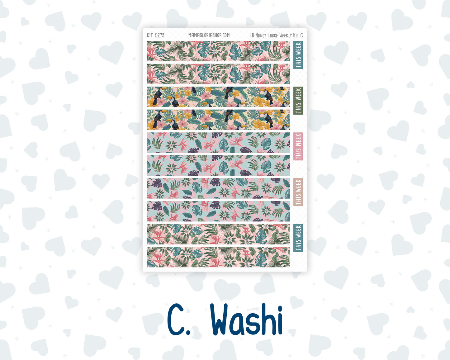Kit 0275 - Laurel Denise The Nancy Planner Large - Weekly Kit - July - Tropical Safari Blush