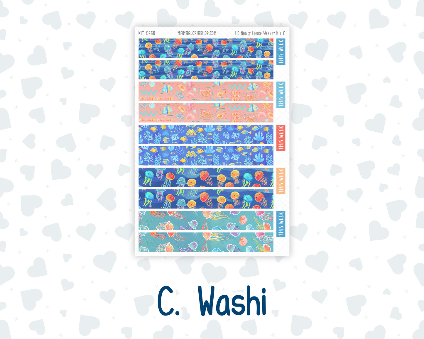 Kit 0268 - Laurel Denise The Nancy Planner Large - Weekly Kit - June - Sea Sweeties