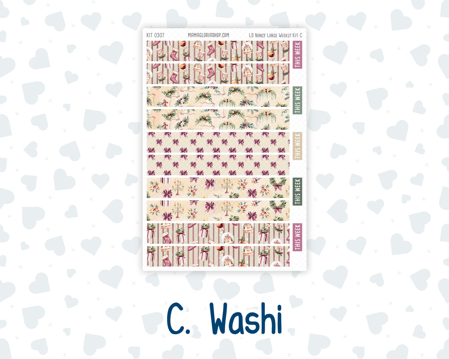 Kit 0307 - Laurel Denise The Nancy Planner Large - Weekly Kit - December - Velvet Hearth