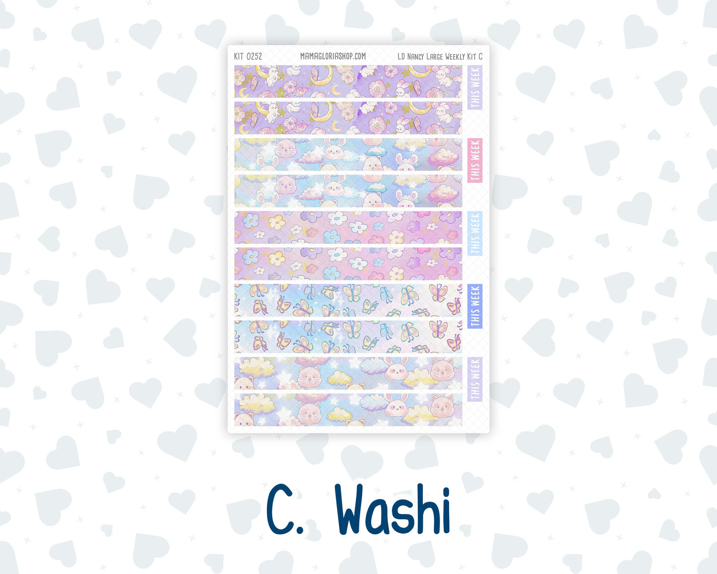Kit 0252 - Laurel Denise The Nancy Planner Large - Weekly Kit - February - Tokyo Candy Cloud