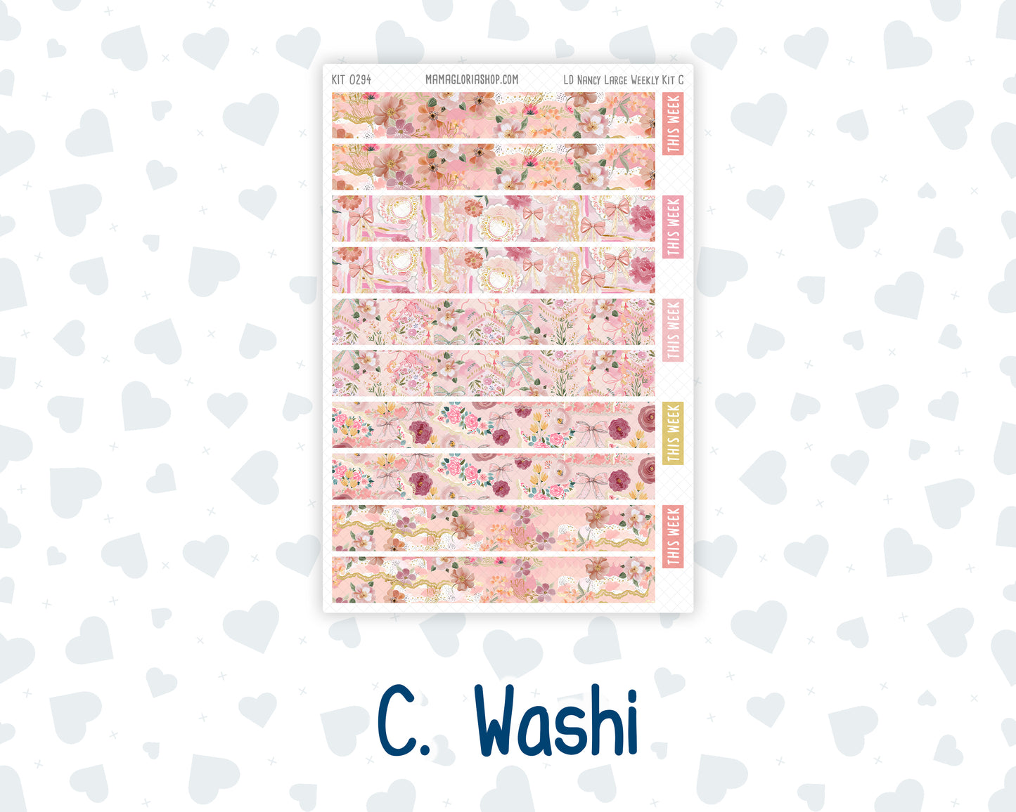 Kit 0294 - Laurel Denise The Nancy Planner Large - Weekly Kit - September - Rosy Reveria