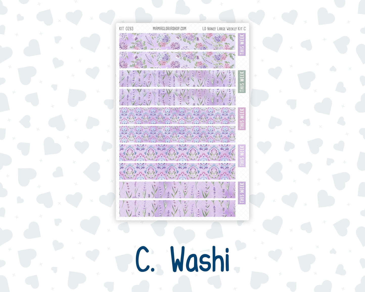 Kit 0263 - Laurel Denise The Nancy Planner Large - Weekly Kit - April - Lavender Drift
