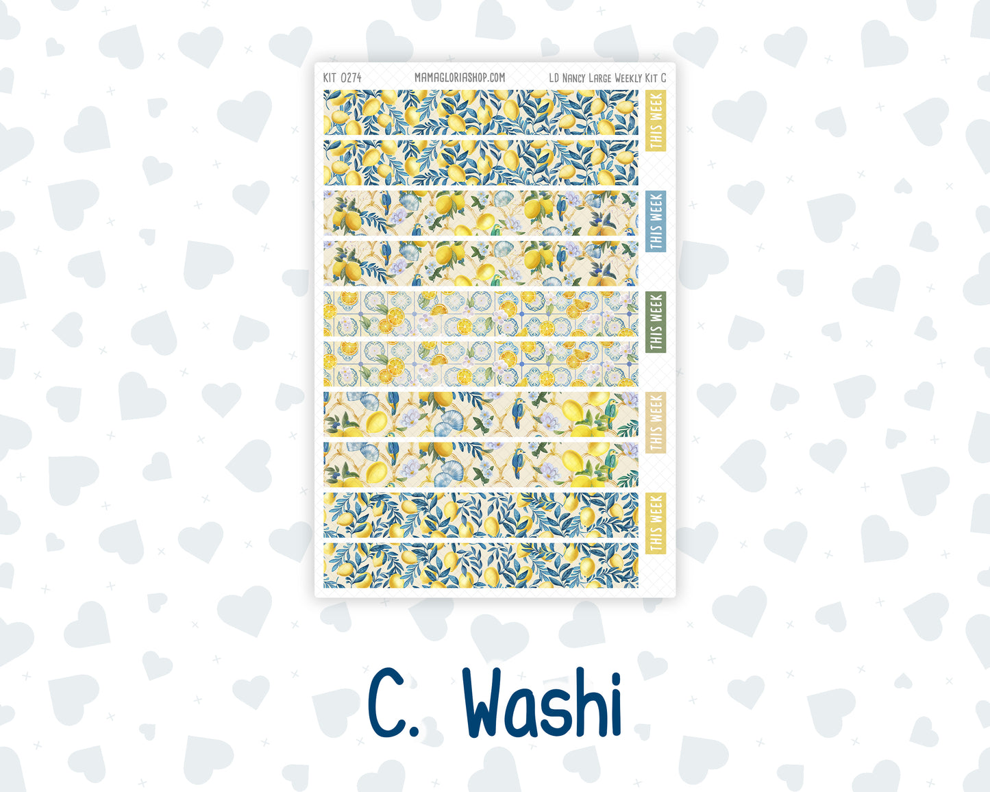 Kit 0274 - Laurel Denise The Nancy Planner Large - Weekly Kit - July - Sunny Lemon Shore