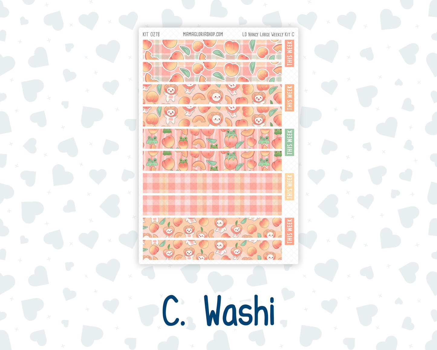 Kit 0278 - Laurel Denise The Nancy Planner Large - Weekly Kit - August - Oops, All Peaches