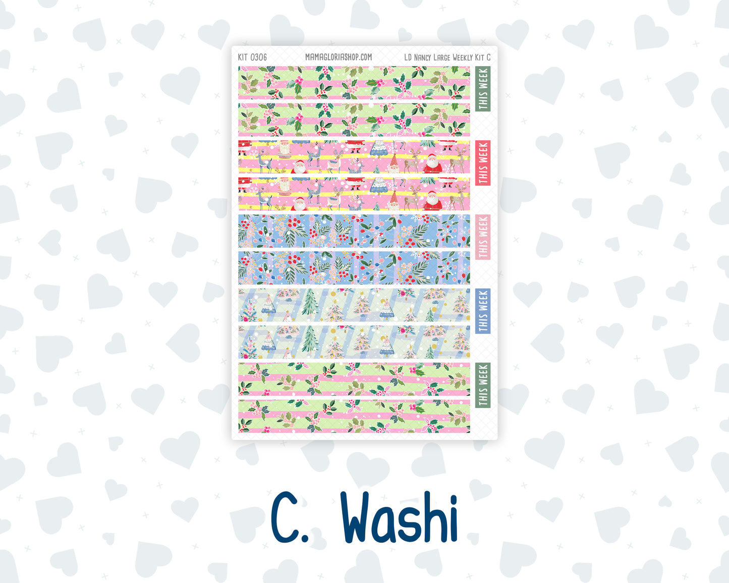 Kit 0306 - Laurel Denise The Nancy Planner Large - Weekly Kit - December - Jolly Mischief
