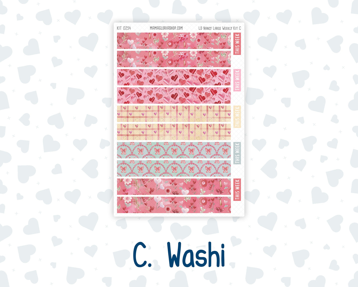 Kit 0254 - Laurel Denise The Nancy Planner Large - Weekly Kit - February - Valentine Village