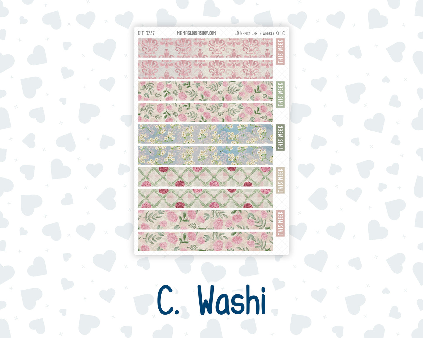 Kit 0257 - Laurel Denise The Nancy Planner Large - Weekly Kit - March - Blush Garden