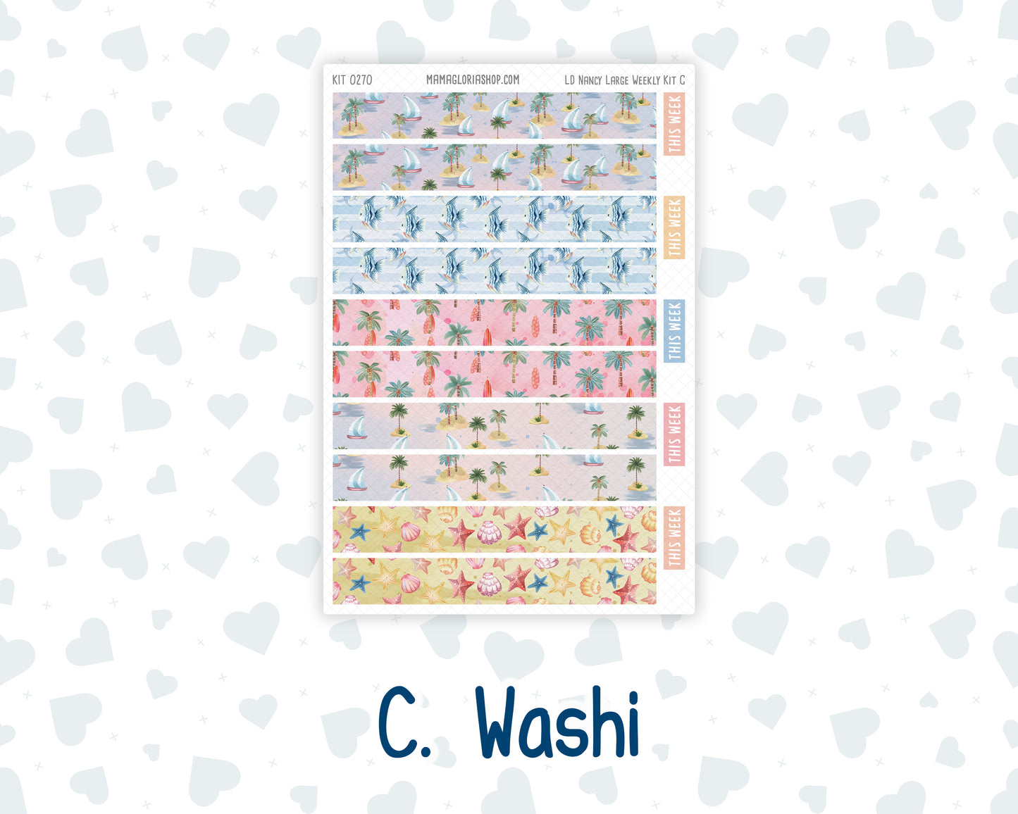 Kit 0270 - Laurel Denise The Nancy Planner Large - Weekly Kit - June - Beachside Bliss