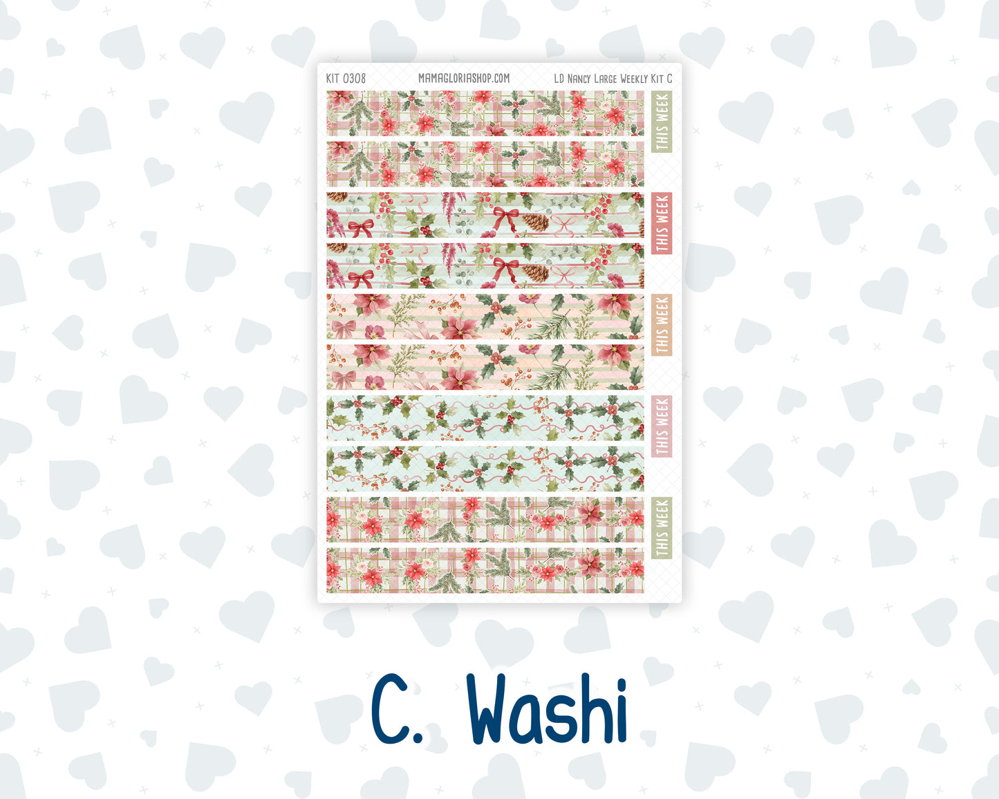 Kit 0308 - Laurel Denise The Nancy Planner Large - Weekly Kit - December - Knit & Holly