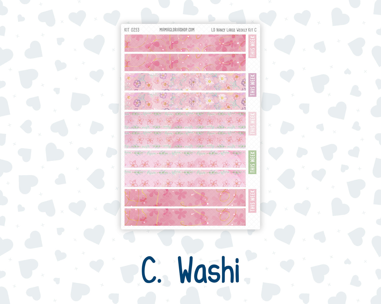 Kit 0253 - Laurel Denise The Nancy Planner Large - Weekly Kit - February - Rosy Daydreams