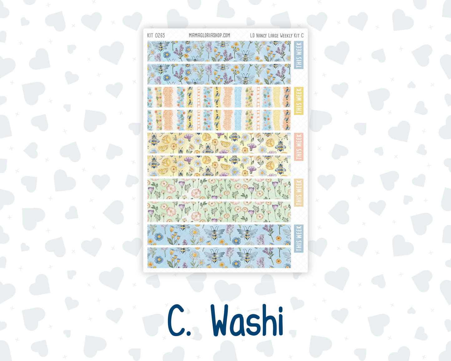 Kit 0265 - Laurel Denise The Nancy Planner Large - Weekly Kit - May - Honeybee Sky