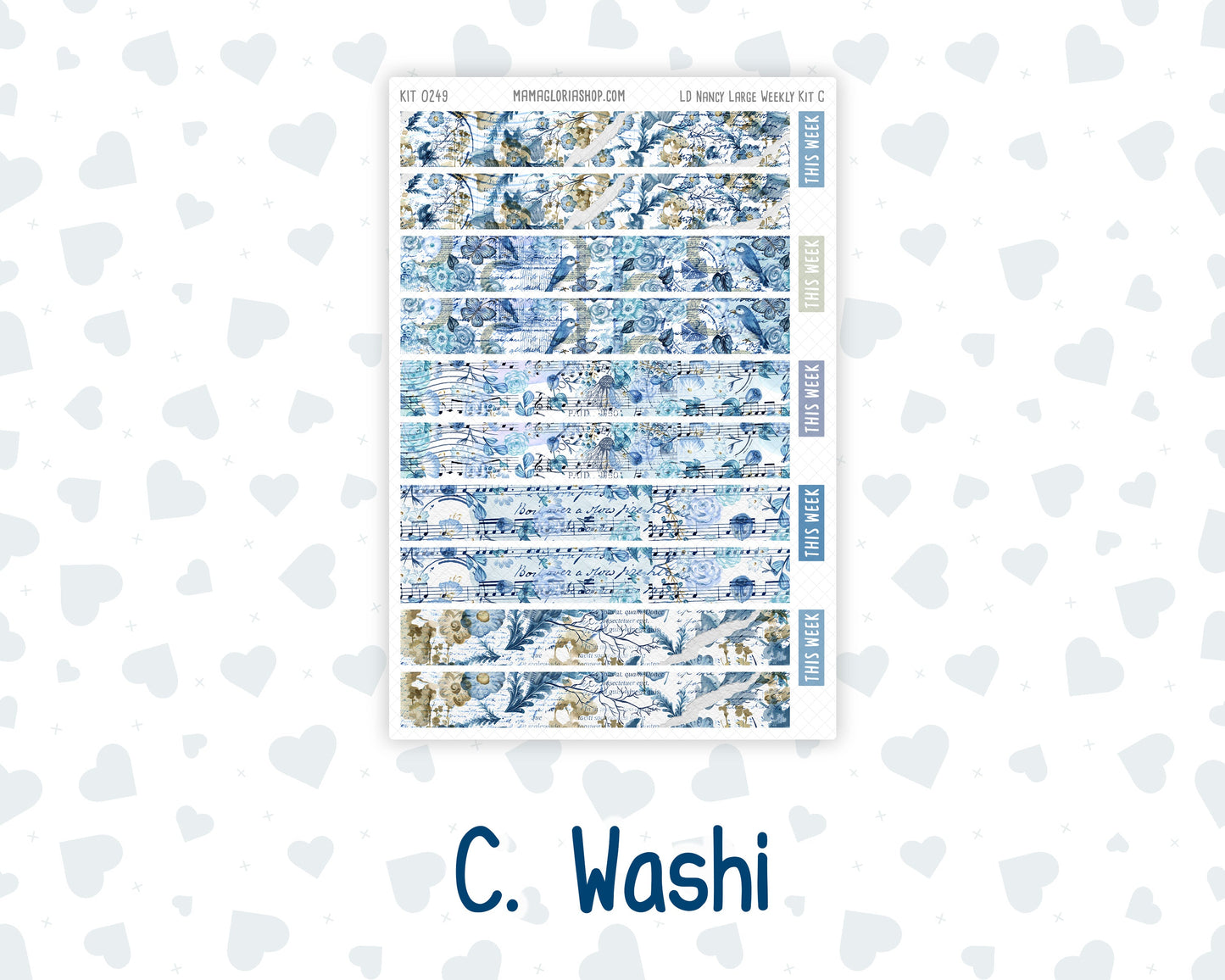 Kit 0249 - Laurel Denise The Nancy Planner Large - Weekly Kit - January - Icy Lace