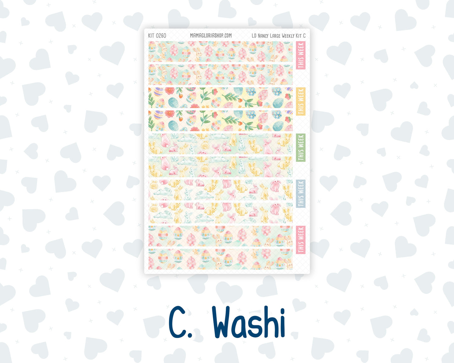 Kit 0260 - Laurel Denise The Nancy Planner Large - Weekly Kit - April - Pastel Egg Hunt