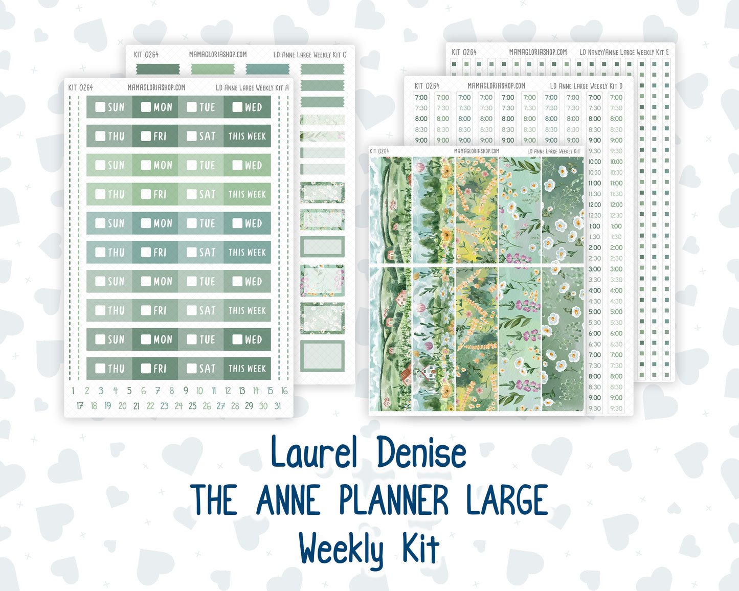 Kit 0264 - Laurel Denise The Anne Planner Large - Weekly Kit - May - Spring Walk