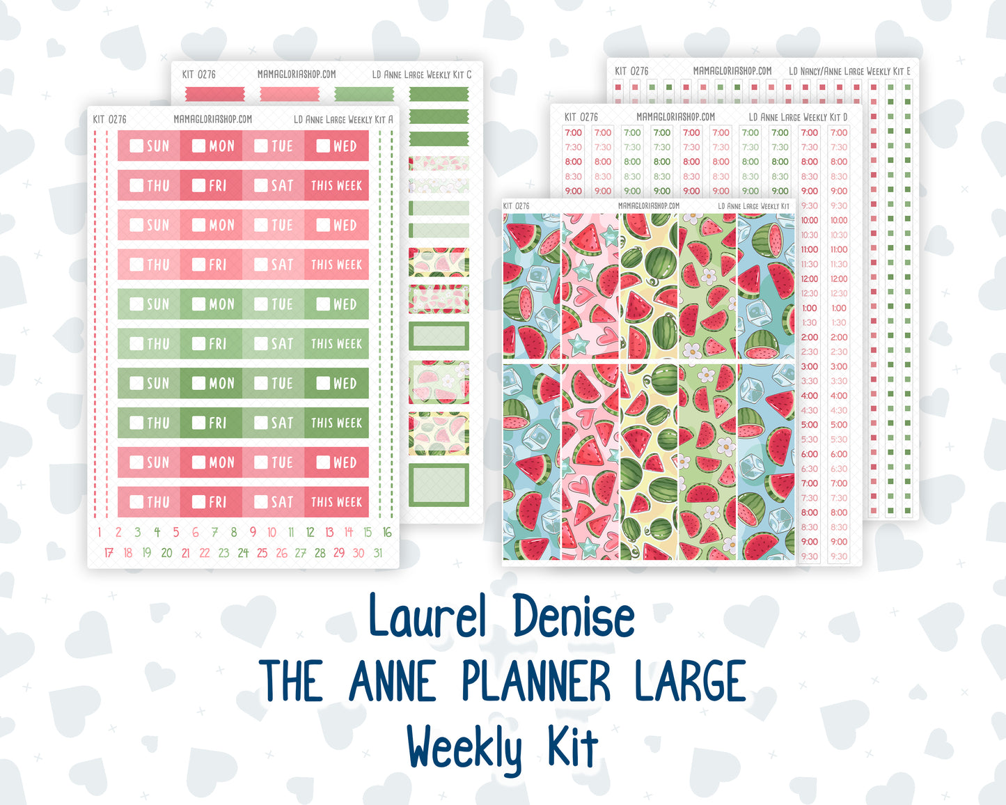 Kit 0276 - Laurel Denise The Anne Planner Large - Weekly Kit - July - Melon Crush