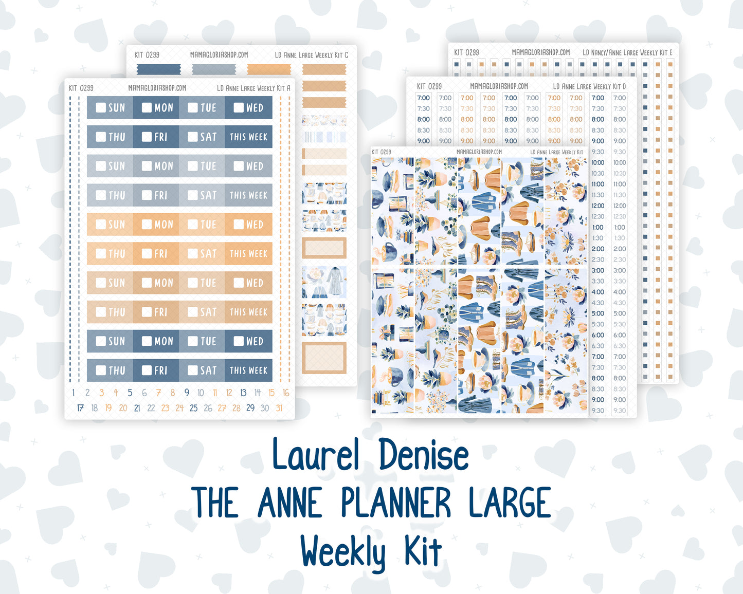 Kit 0299 - Laurel Denise The Anne Planner Large - Weekly Kit - October - Book Nook