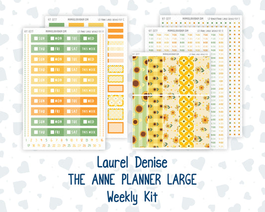 Kit 0277 - Laurel Denise The Anne Planner Large - Weekly Kit - August - Sunflower Drama Club