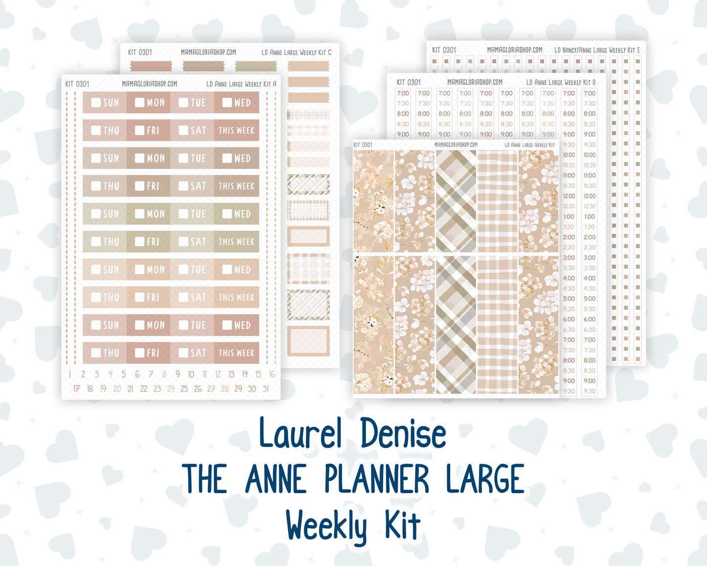 Kit 0301 - Laurel Denise The Anne Planner Large - Weekly Kit - November - Sunday Comfort