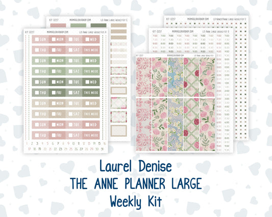 Kit 0257 - Laurel Denise The Anne Planner Large - Weekly Kit - March - Blush Garden