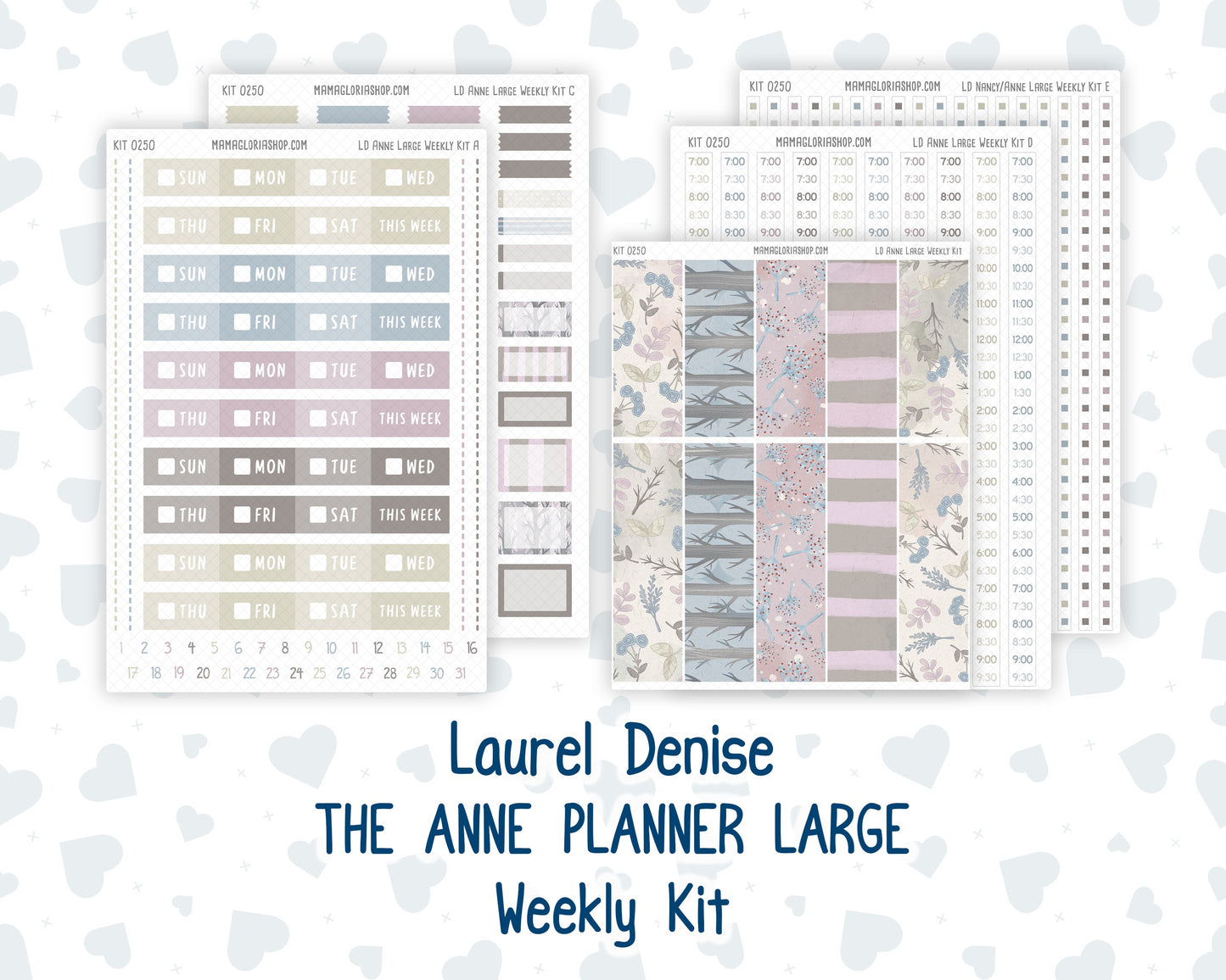 Kit 0250 - Laurel Denise The Anne Planner Large - Weekly Kit - Quiet January