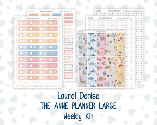 Kit 0270 - Laurel Denise The Anne Planner Large - Weekly Kit - June - Beachside Bliss