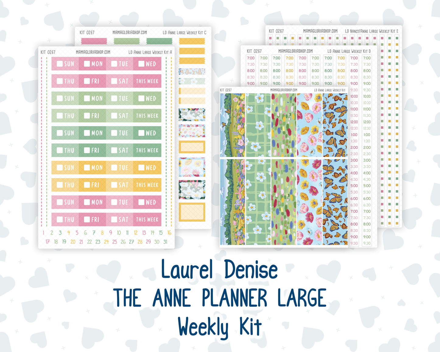 Kit 0267 - Laurel Denise The Anne Planner Large - Weekly Kit - May - Flowers For Mama