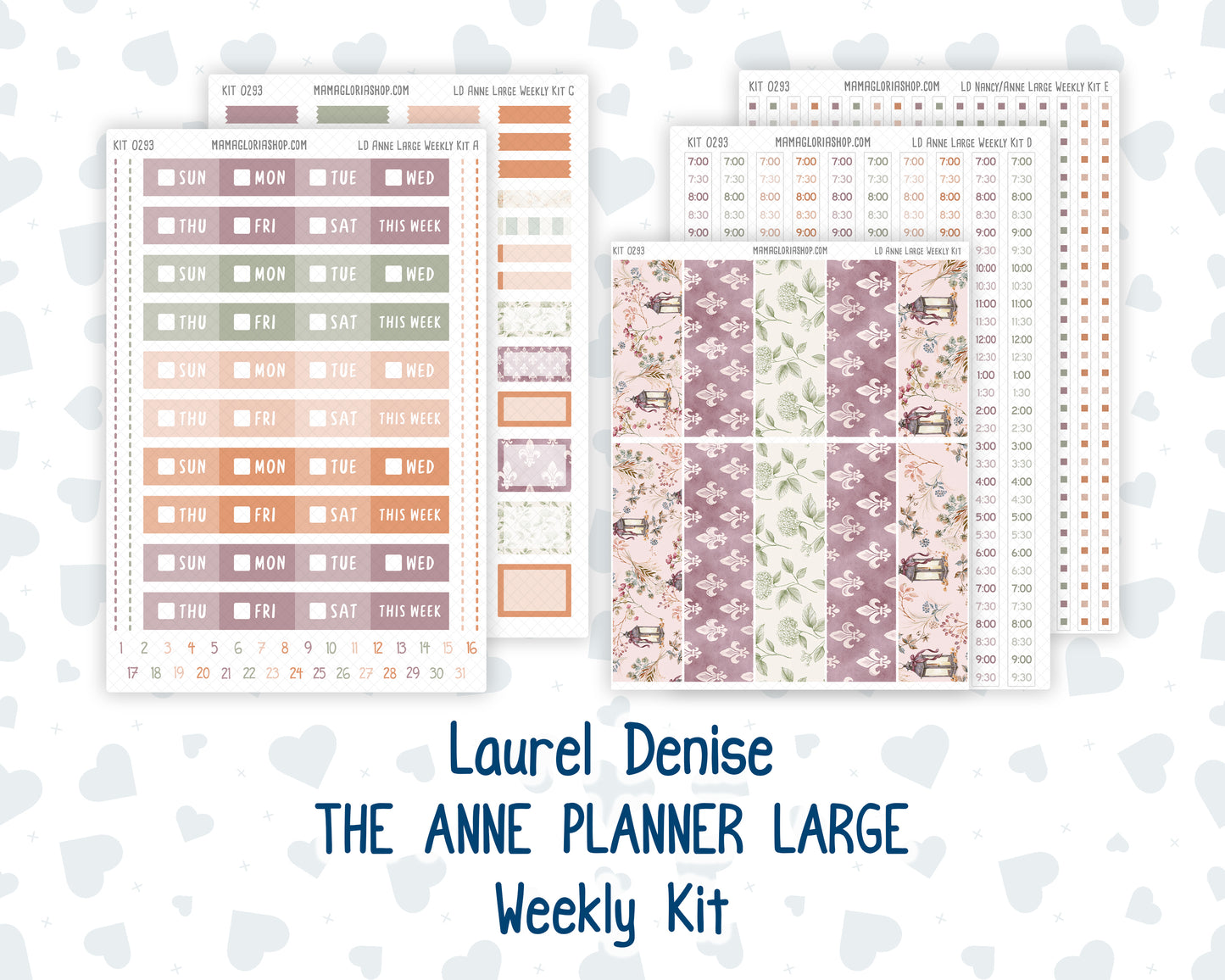 Kit 0293 - Laurel Denise The Anne Planner Large - Weekly Kit - September - Fleur de Provence