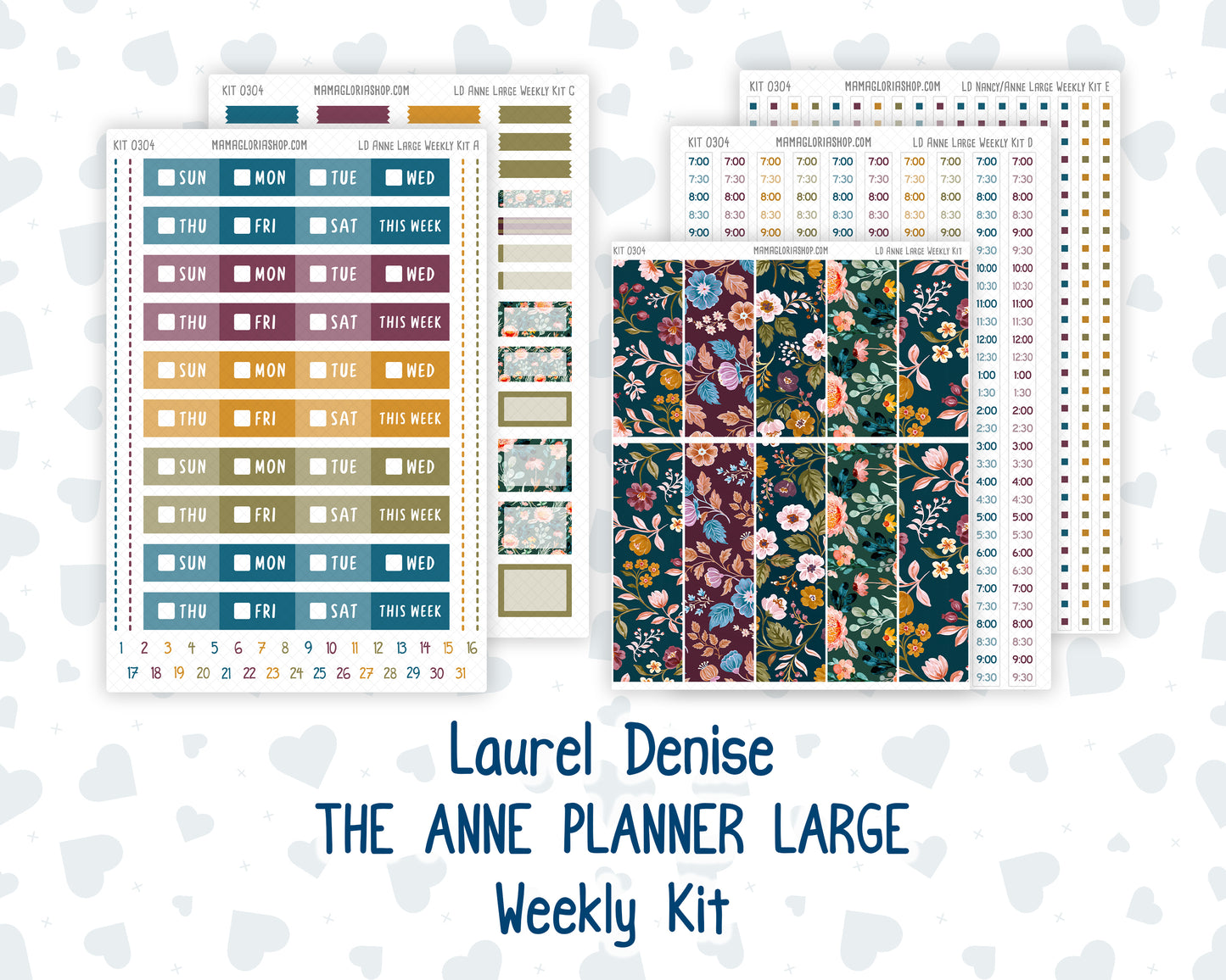 Kit 0304 - Laurel Denise The Anne Planner Large - Weekly Kit - November - Autumn In Bloom