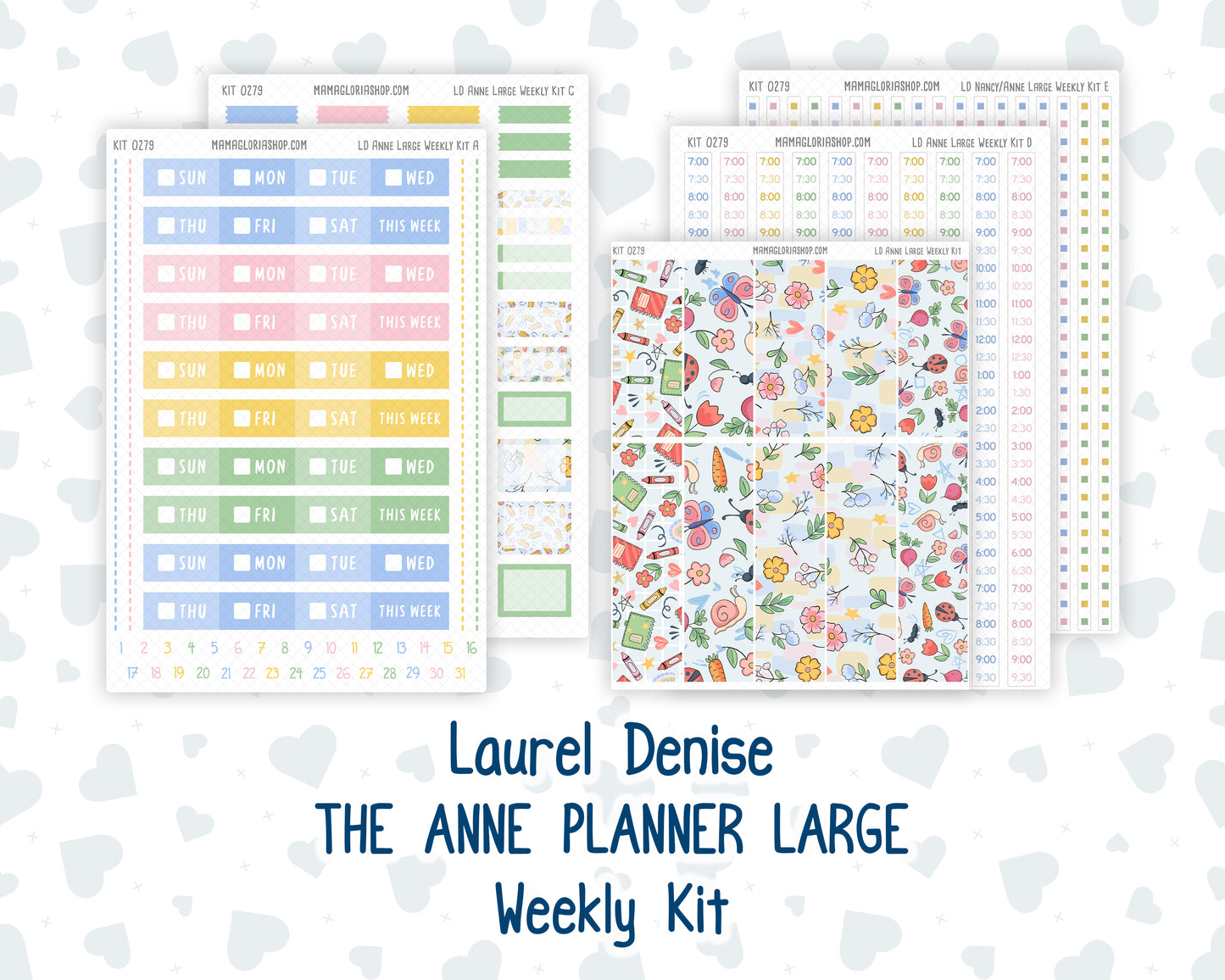 Kit 0279 - Laurel Denise The Anne Planner Large - Weekly Kit - August - Not Ready For School