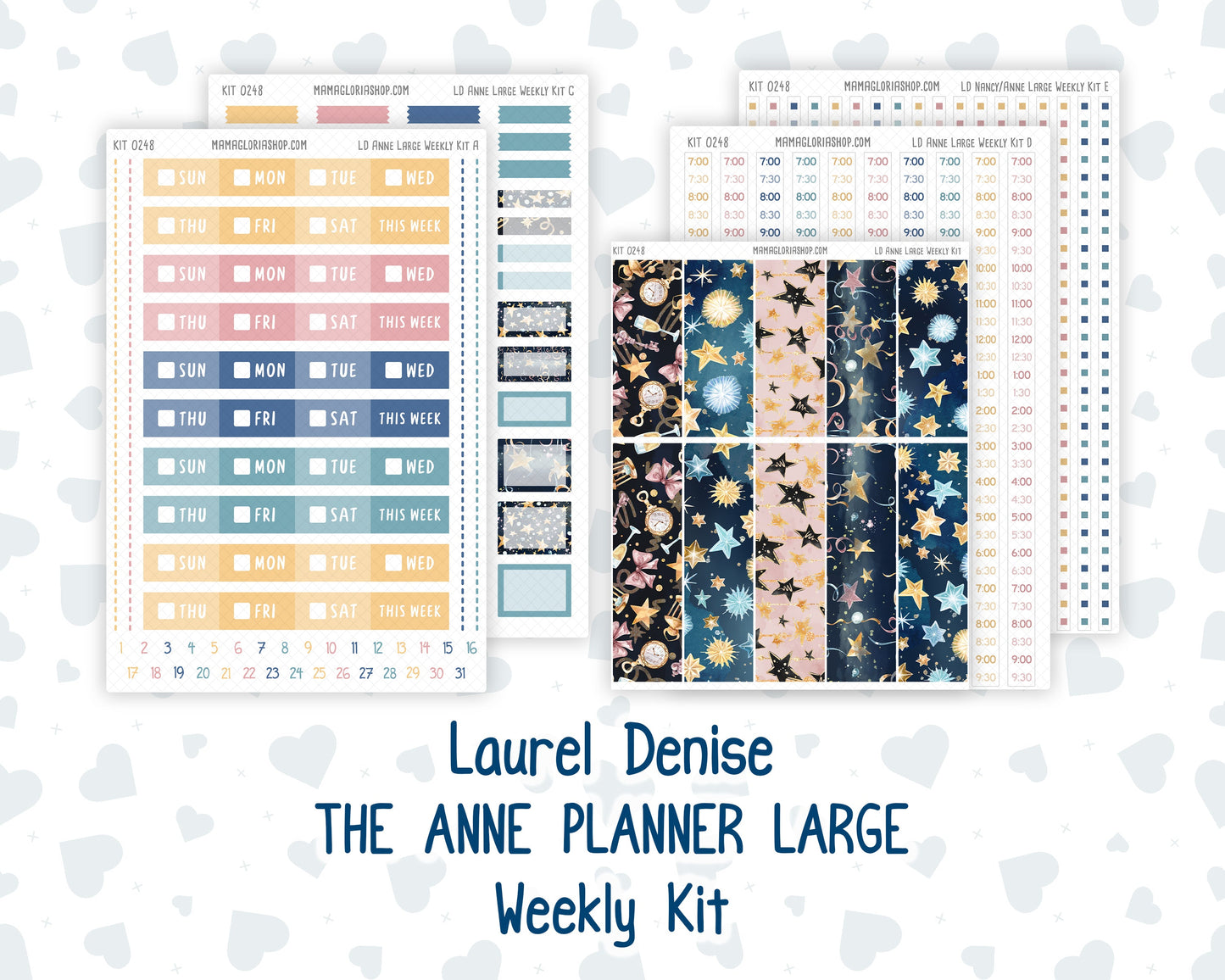 Kit 0248 - Laurel Denise The Anne Planner Large - Weekly Kit - January - Midnight Countdown