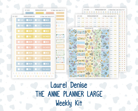 Kit 0265 - Laurel Denise The Anne Planner Large - Weekly Kit - May - Honeybee Sky