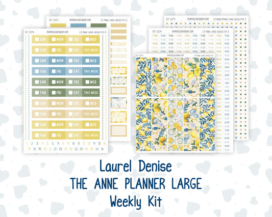 Kit 0274 - Laurel Denise The Anne Planner Large - Weekly Kit - July - Sunny Lemon Shore