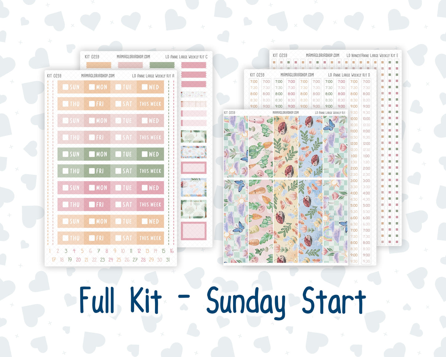 Kit 0259 - Laurel Denise The Anne Planner Large - Weekly Kit - March - Spring Garden Chores