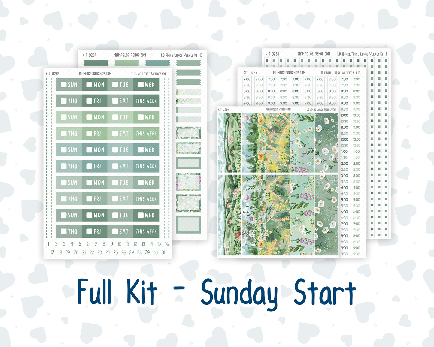 Kit 0264 - Laurel Denise The Anne Planner Large - Weekly Kit - May - Spring Walk