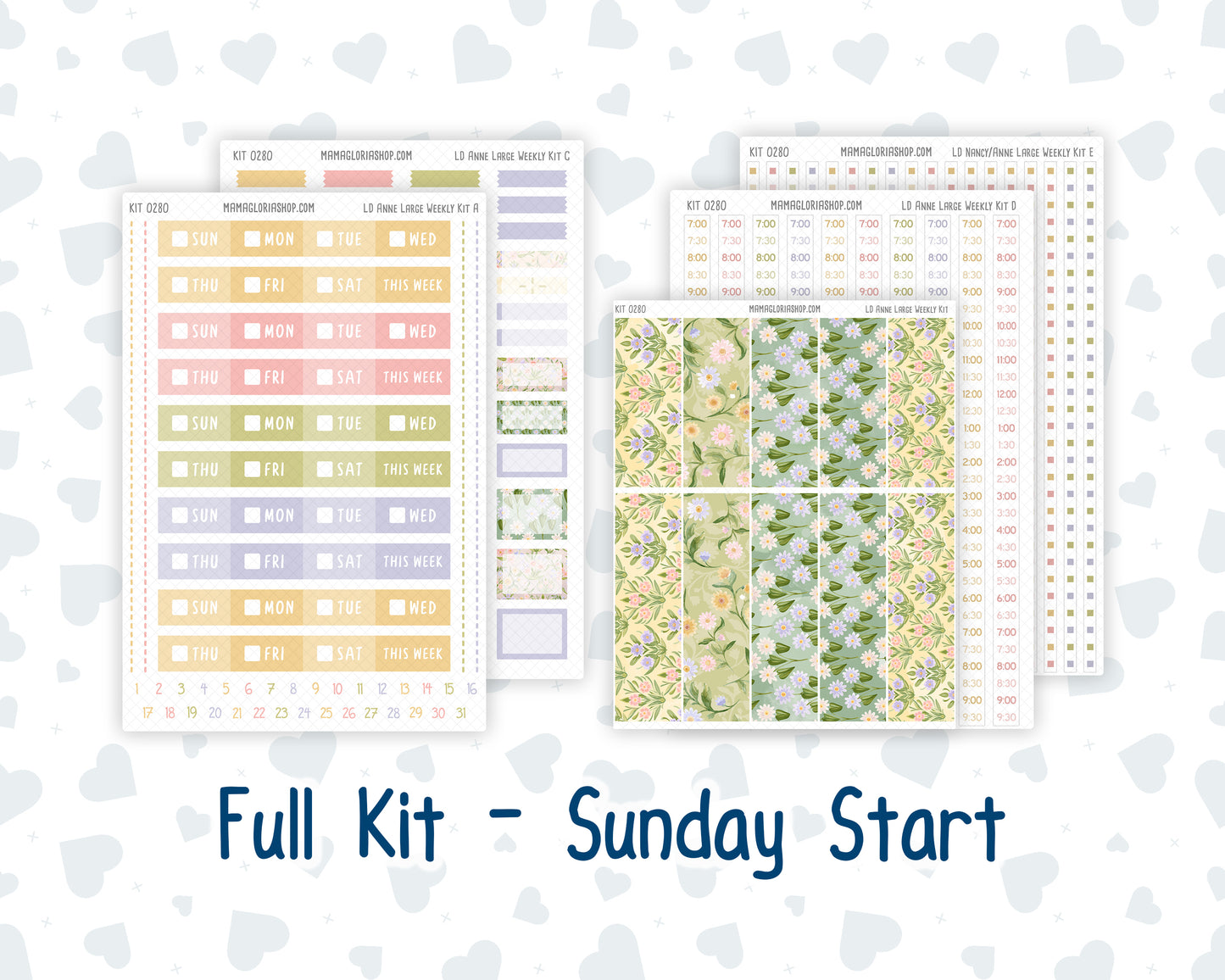 Kit 0280 - Laurel Denise The Anne Planner Large - Weekly Kit - Half Past Six In August