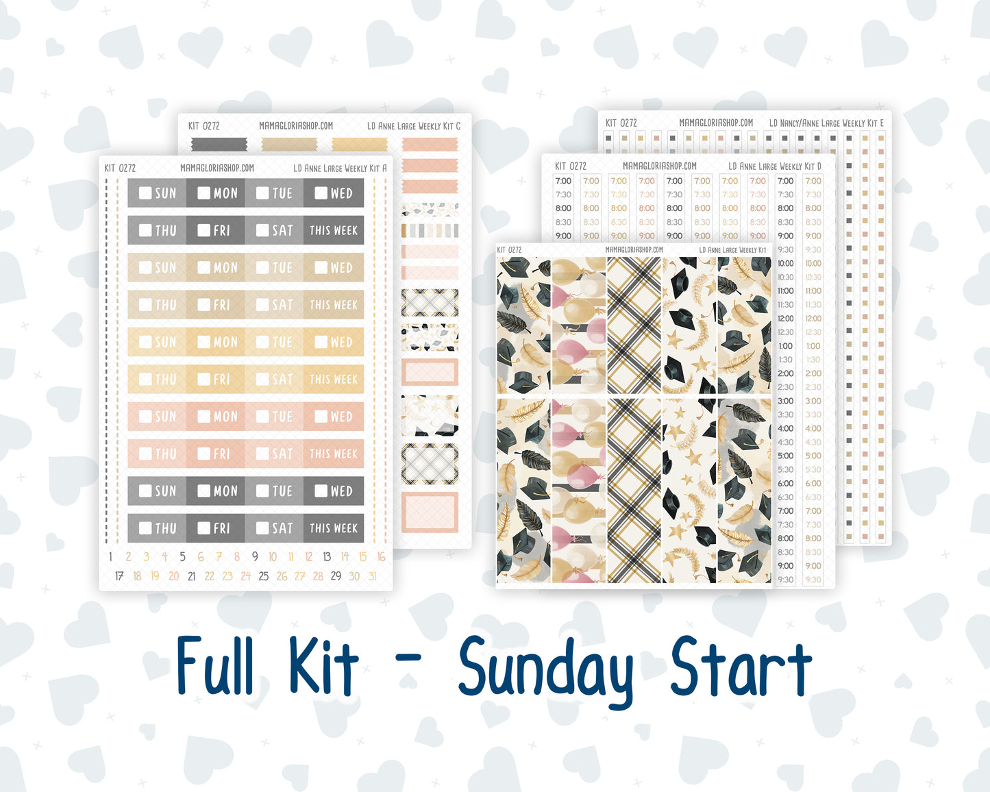 Kit 0272 - Laurel Denise The Anne Planner Large - Weekly Kit - May - Graduation