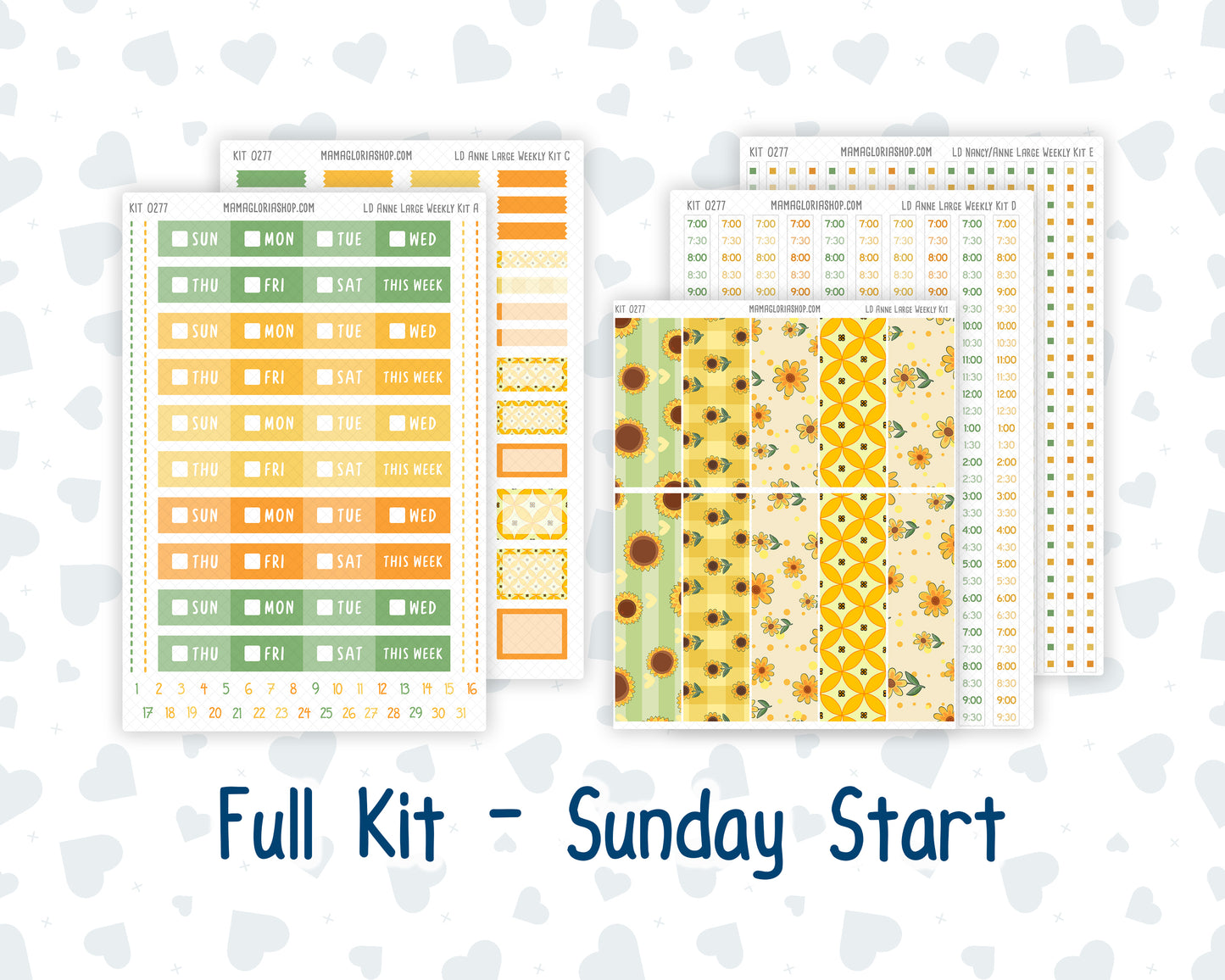 Kit 0277 - Laurel Denise The Anne Planner Large - Weekly Kit - August - Sunflower Drama Club