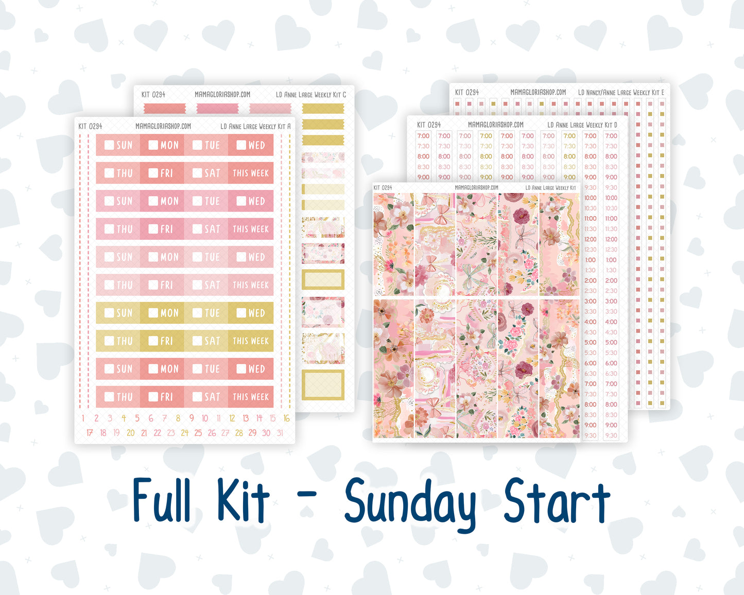 Kit 0294 - Laurel Denise The Anne Planner Large - Weekly Kit - September - Rosy Reveria