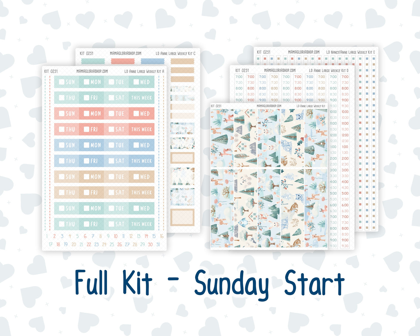 Kit 0251 - Laurel Denise The Anne Planner Large - Weekly Kit - January - Pine & Paws