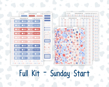 Kit 0273 - Laurel Denise The Anne Planner Large - Weekly Kit - July - Americana In Bloom