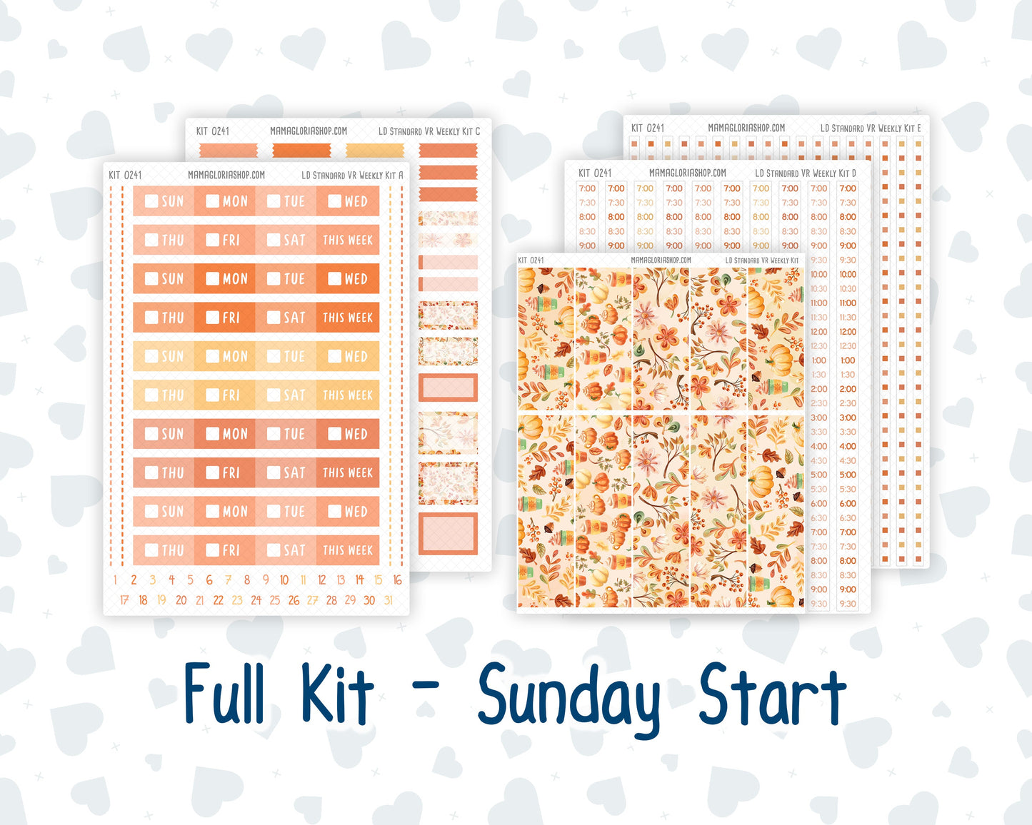 Kit 0241 - Laurel Denise Standard - Vertical - Weekly Kit - November - Pumpkin Latte