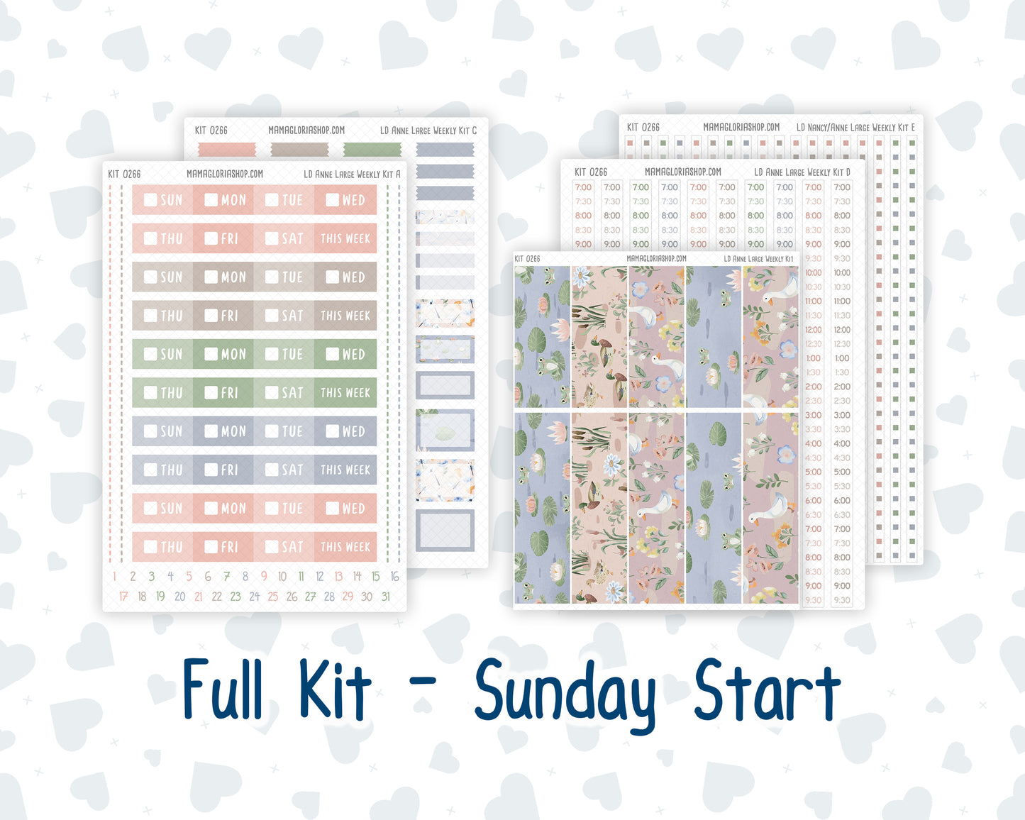Kit 0266 - Laurel Denise The Anne Planner Large - Weekly Kit - May - Froggy Lake Picnic