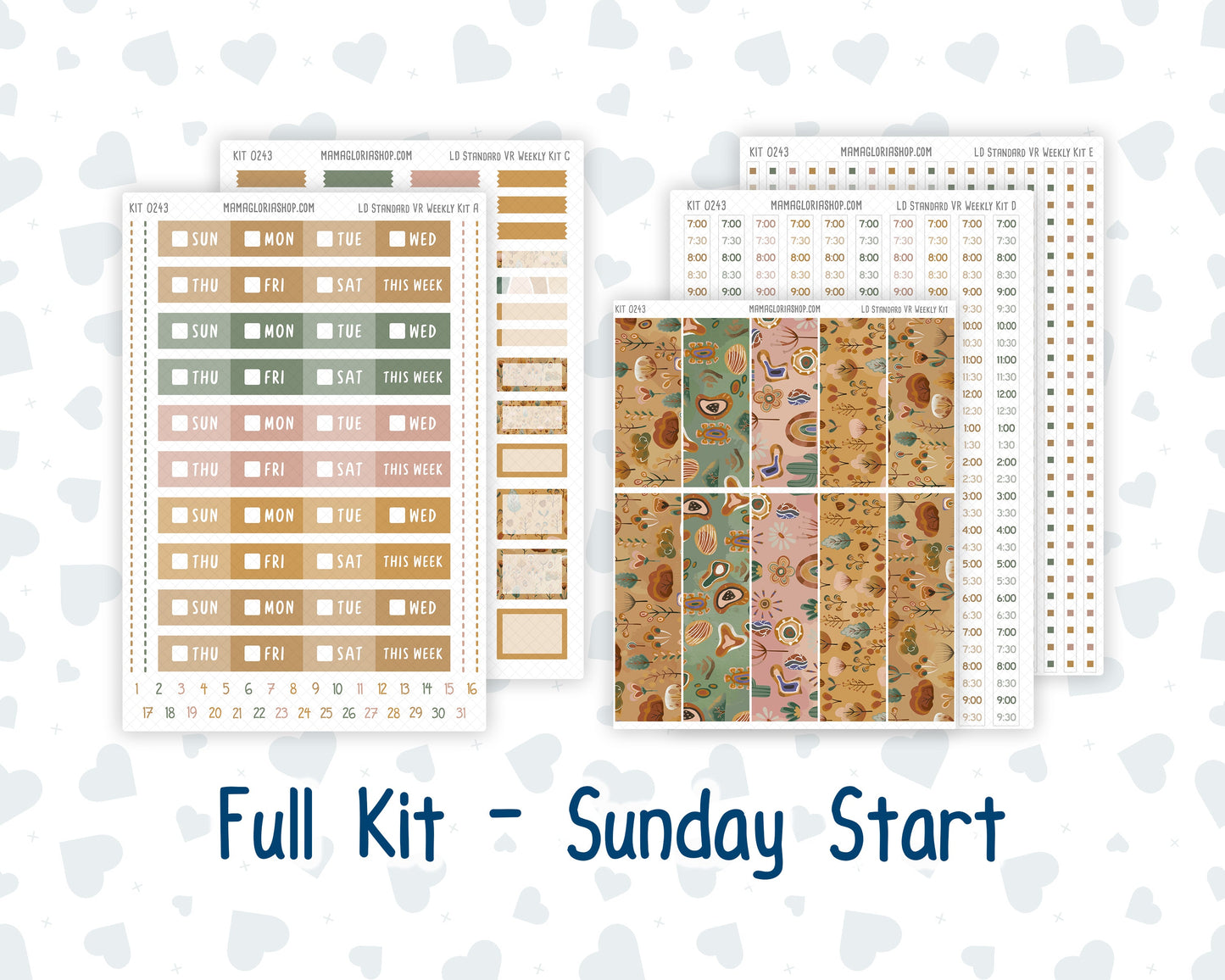 Kit 0243 - Laurel Denise Standard - Vertical - Weekly Kit - November - Boho Autumn