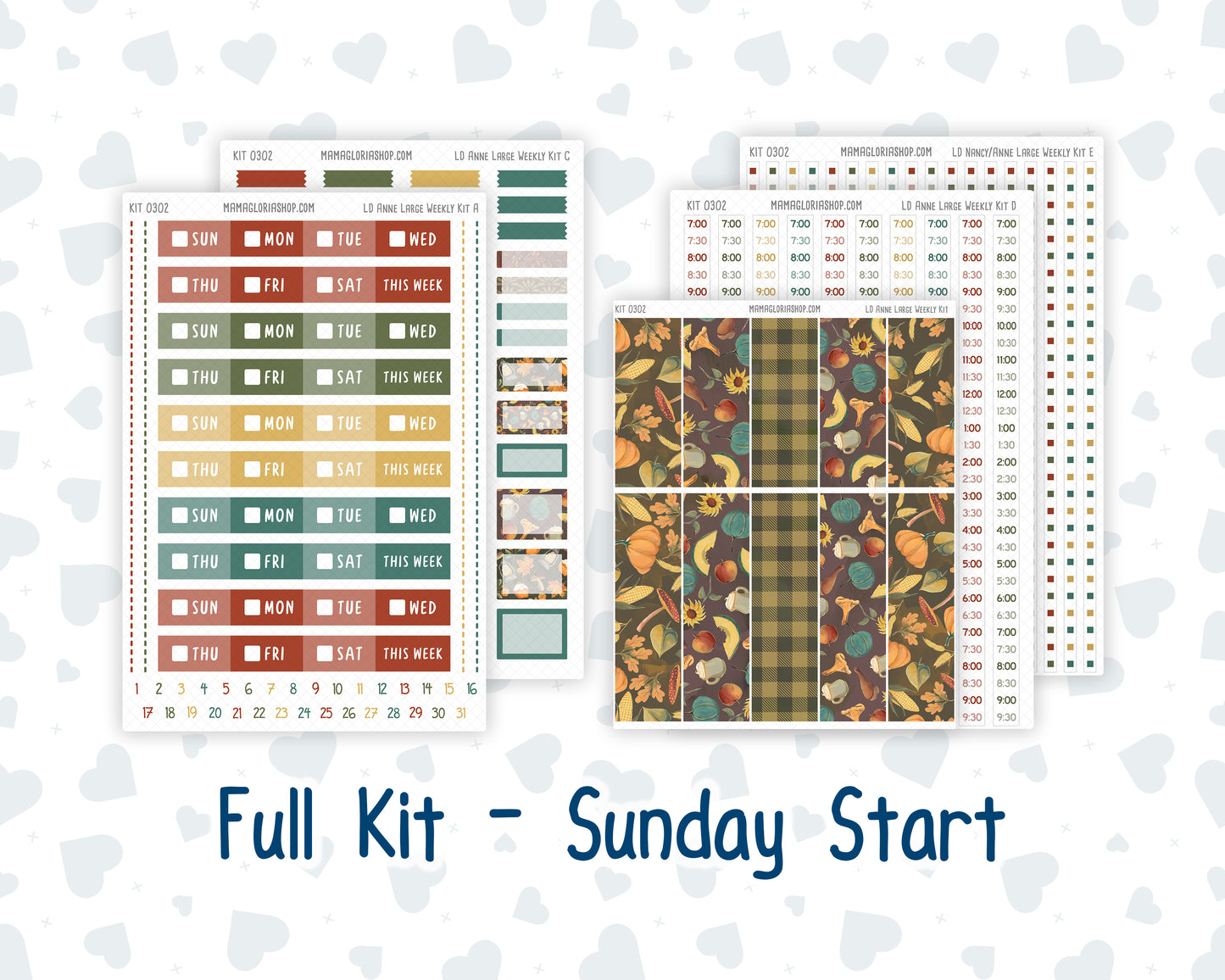 Kit 0302 - Laurel Denise The Anne Planner Large - Weekly Kit - November - Thankful Season